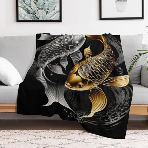 Plaid couverture de poisson jeté de lit flannel polaire chaude pour chambre - 3