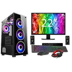 ASCTECHNOLOGY Gaming PC Bundle i7 2600 3.4Ghz /Nvidia GTX1650 4GB /16GB RAM / 240GB SSD + 1TB HDD / 22″ Wide Monitor/RGB Case/WiFi/Windows 10 MIRAGE 6F