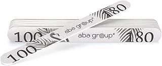 Aba Group 10 Pack 100/180 Professional Nail Files Standard Straight, Double-Sided Nail Files, Nail Files for Gel Nails, Disposable Nail Files, Nail Files Set, Wear-Resistant, Made in EU