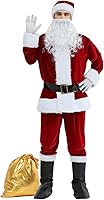 Vista 1 de Disfraz de Papá Noel para hombre, traje de Santa Claus de lujo para hombres adultos