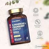 D Mannose and Cranberry 1536mg | 3 in 1 D-Mannose Capsules + Vitamin C | Urinary Tract Infection (UTI) Relief | 120 Vegan Capsules | by Horbaach - Image 5