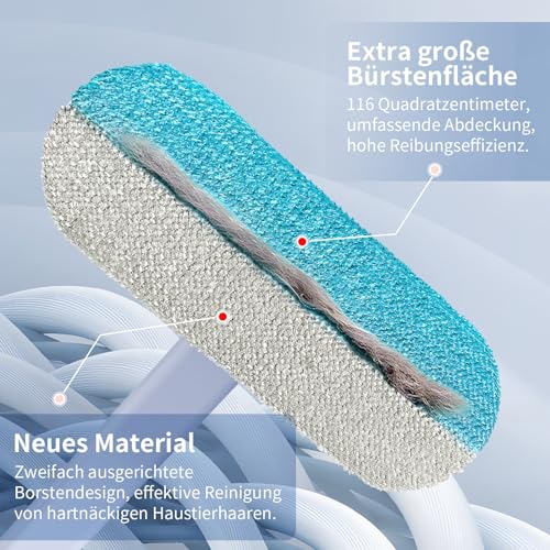 Maisly Tierhaarentferner 4 in 1 Fusselbürsten-Set mit Verlängerungsstab Hunde- und Katzenhaarentferner Wiederverwendbare Fusselbürste statt Fusselrolle für Sofas Teppiche Kratzbäume und Kleidung