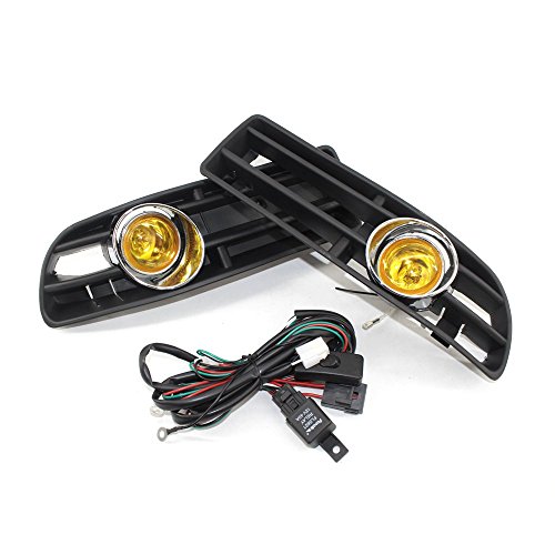Heart Horse Fog Lights Grille for VW Jetta Bora 2002-2007 with Switch Wiring Harness