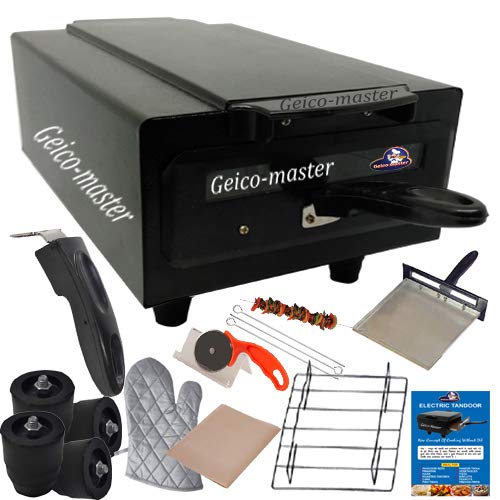 "16 Inches" Electric Tandoor 2000 Watt Iron Electric Tandoor (Aluminium Tray, Shockproof Rubber Legs, Pizza Cutter, Magic Cloth, Glove and Recipe Book)