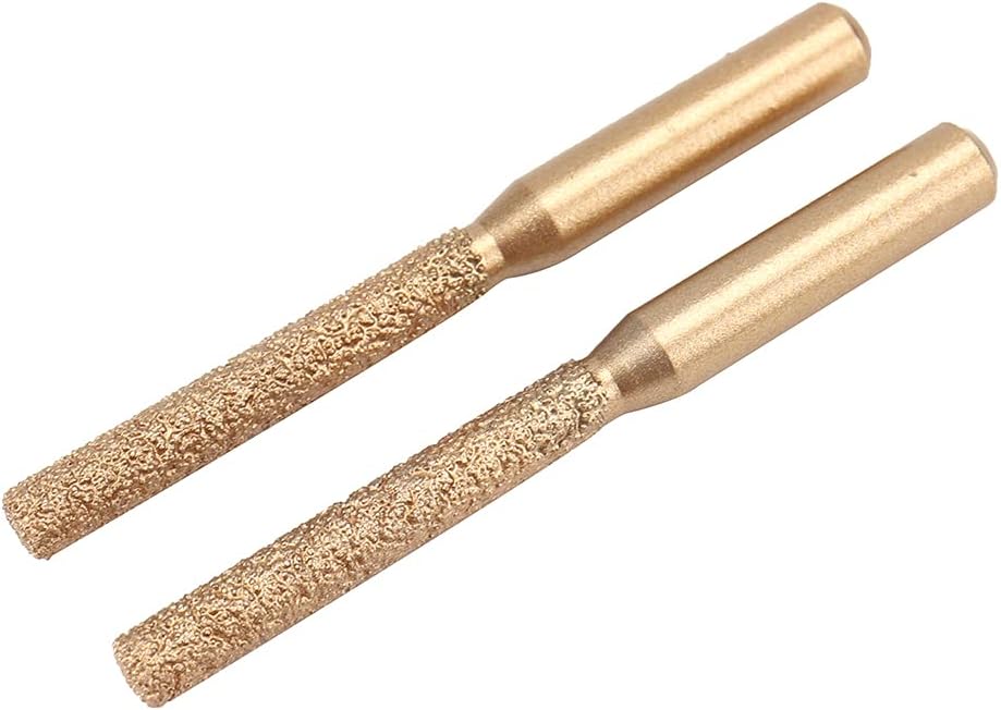 2Pcs 1/4'' Shank Straight Brazed Diamond Profile Wheel Router Bit for Marble Granite Stone Hells Tile Edge Electric Router Profiling Cutting (2Pcs 1/4'' Shank)