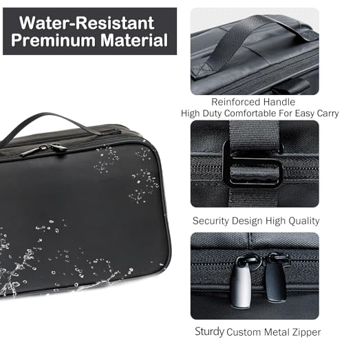 BAGSPRITE Large Hanging Toiletry Bag for Men and Women - Water-Resistant Travel Toiletry Bag - Makeup Cosmetic Bag Travel Organizer for Accessories, Shampoo, Full-size Container4