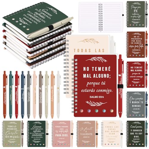 Cadeaux pour pasteur et église : 40 blocs-notes religieux et stylos de la Bible