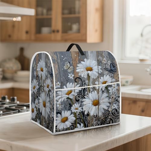 Image of 6-8 Quart Kitchen Stand Mixer Dust Cover, Kitchen Appliance Protective Covers with Top Handle and Pocket, Daisy