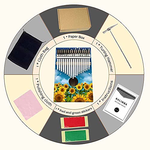 Hearda Kalimba 17 clés Instrument de Musique, Portable Pouce Piano Africain Marimba Kalimba Cadeau Kit avec Accordeur… - Les Beatles, Paul McCartney, John Lennon, RIngo Starr, George Harrison Hearda Kalimba 17 clés Instrument de Musique, Portable Pouce Piano Africain Marimba Kalimba Cadeau Kit avec Accordeur… – Image 3