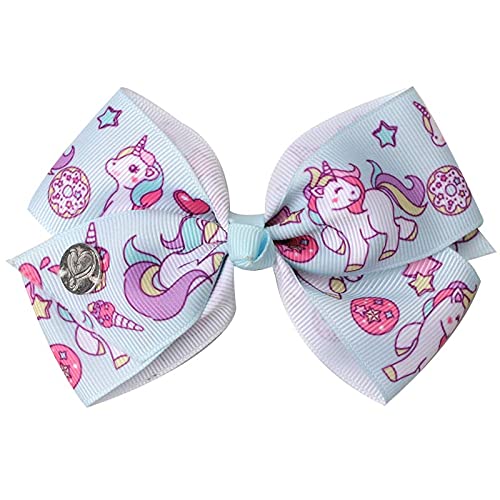 7Pc 5" Large Hair Bows For Girls, Jojo Siwa Grosgrain Ribbon Hair Barrettes With Heart Emblem Accessories For Toddler #TOP6