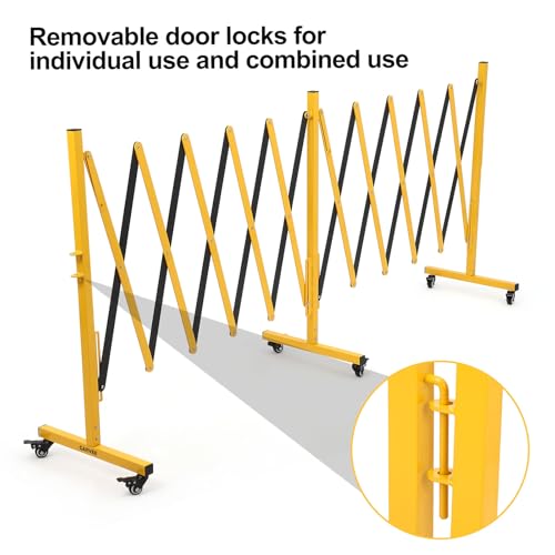 Garvee Industrial Expandable Metal Barricade, 16 ft Mobile Safety Barrier Gate, Retractable Traffic Fence, Easily Assembled Safety Barrier Gate with Casters by Garvee - Image 4