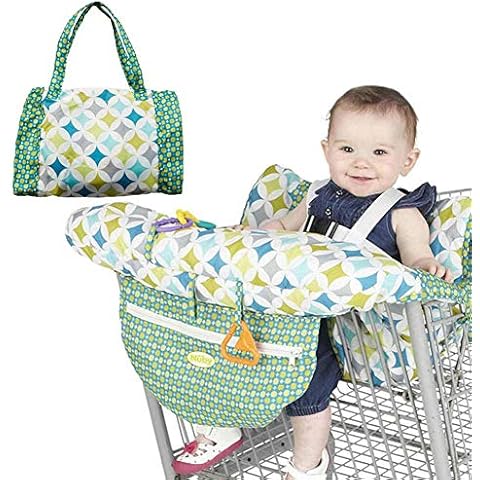 Rainai Baby 2-In-1 Shopping Cart Cover Cushion, Adjustable Baby Supermarket Shopping Trolley Seat Covers, High Chair Cover Mat With Safety Belt for Baby Kids Children Cover
