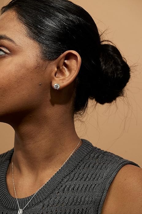 IGI Certified 1.50 to 4.00 Carat Lab Grown Diamond Round Stud Earrings for Women I 14k White Gold Earrings for Her (I-J, VS1-VS2, cttw) 3-Prong Martini Set Diamond I Push Back Studs4