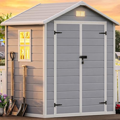 DWVO 6x4.4 ft Resin Shed with Floor and Vents