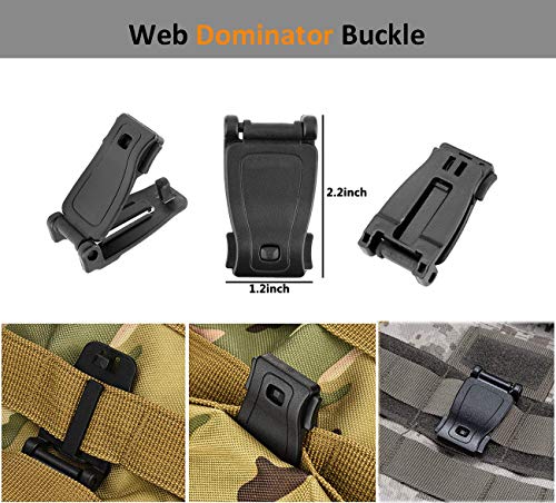 Fashionclubs 35Pcs Tactical Molle Attachments For Molle Backpack,Molle Webbing Key Ring&Strap,360 Rotation D-Ring Clip, Web Dominator Elastic String&Buckle,Tactical D-Ring Hook,With Zippered Pouch #TOP2