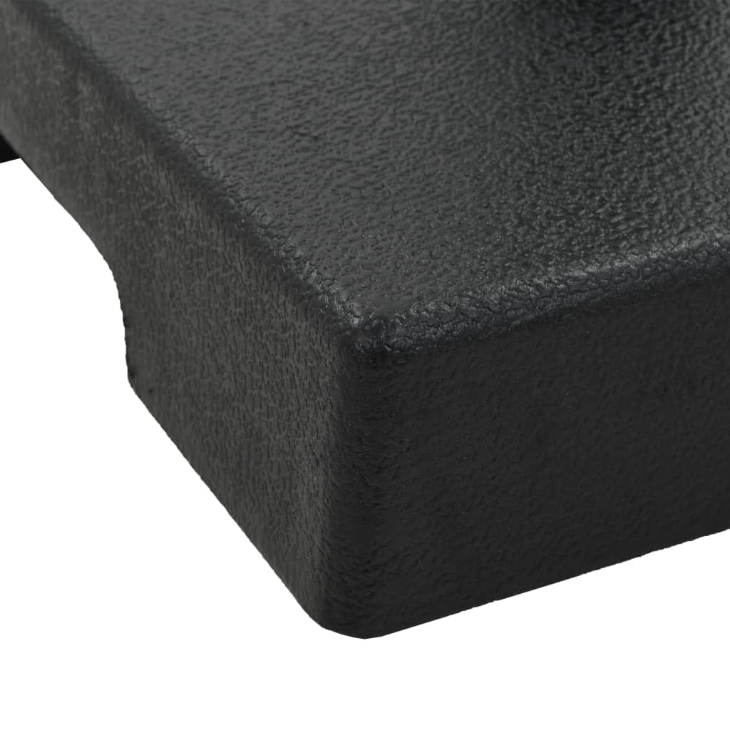 Base per ombrellone quadrata, 8 kg, in poliresina nera, con bullone di bloccaggio per tubo da 57 mm, inclusi due adattatori per aste da 38 e 48 mm, base per ombrellone resistente alle