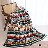 COTTEBED Flannel Sherpa Boho Throw Blankets,All Seasons Lightweight Super Soft Cozy Comfy Fluffy Fuz