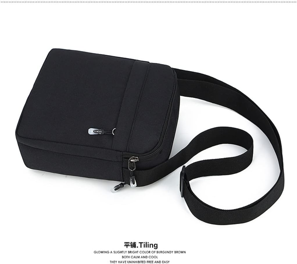 Men's Thin And Light Shoulder Bag Trendy Unisex Oxford Cloth Small Messenger Bag Casual Mobile Phone Crossbody Bag