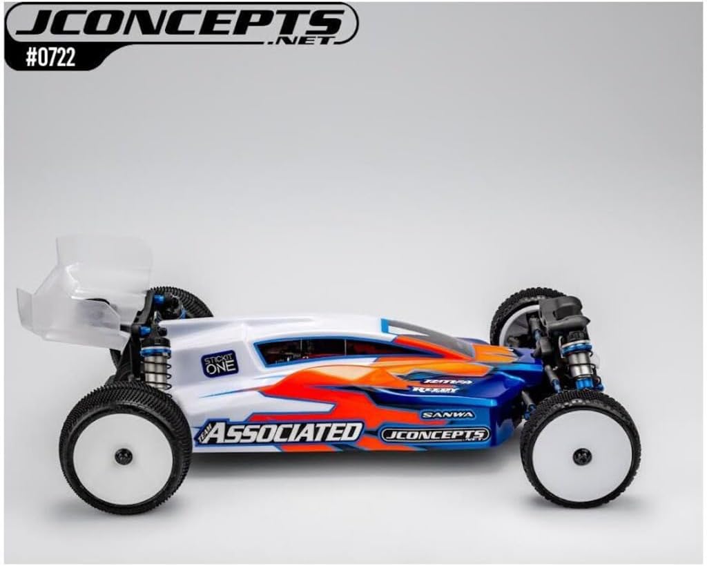 J Concepts 0722 Dragonator 1/10 Scale 4WD Buggy Clear Body Shell w/Carpet Turf Dirt Wing for Associated B84 Off-Road Racing