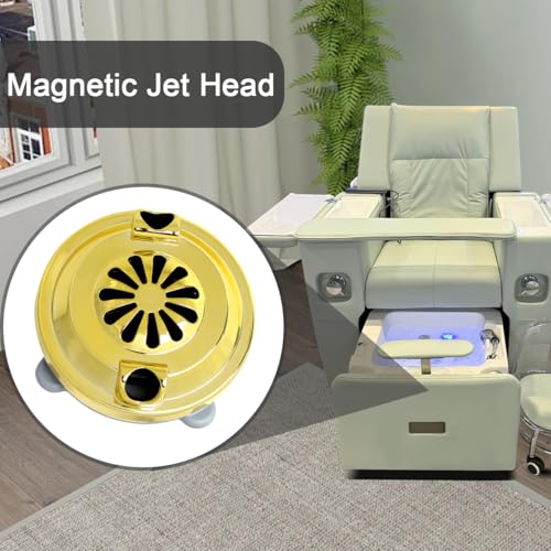 Gold Pipeless Magnetic Jet Head Pedicure jet - High-Pressure Durable Spa Pedicure Basin Replacement Part Wear-Resistant Footbath Accessory (4 pin)