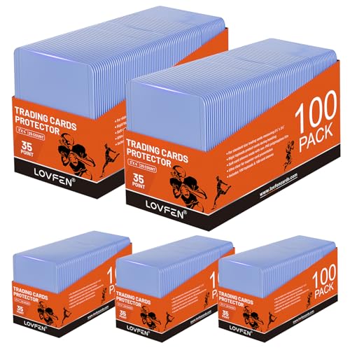 LOVFEN 500 Hard Plastic Card Sleeves 500 Toploads 35PT Baseball Card Protectors with Bend-Resistant Rip-Proof Edges for TCG Sports Football & Collectible Cards