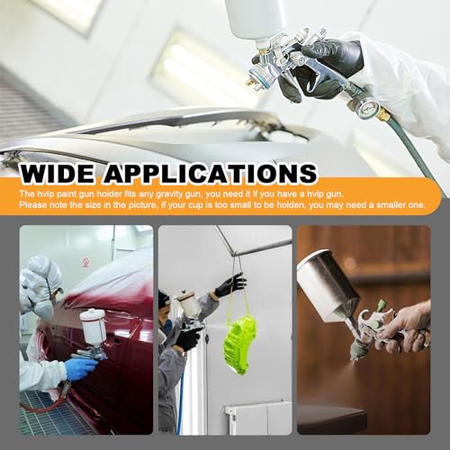 Image of Tanstic 52Pcs Gravity Feed Gun Holder Stand with Silicone Funnel and Paint Strainers Kit, Gravity Feed Paint Spray Gun Holder Stand with Strainer Holder, Wall or Bench Mount