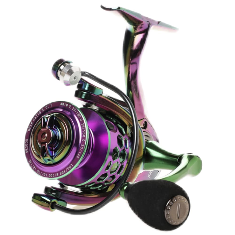 aurora fishing reels Spinning Reel,14+1 Bearing Metal,Aurora Color Change High Speed Fishing Reel,Lightweight Ultra Smooth Spin Reels,Carbon Fiber 33 Lb Max Drag,Size 1000-6000 : Buy Online at Best Price in KSA Things You Need For Rod Length::7' unisex
