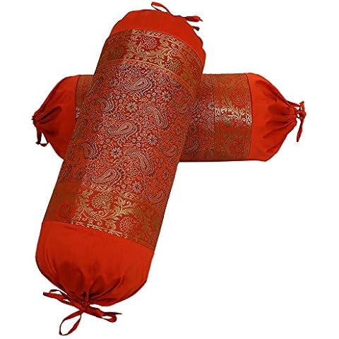 DK Homewares Orange Paisley Bolster Pillowcases Cover