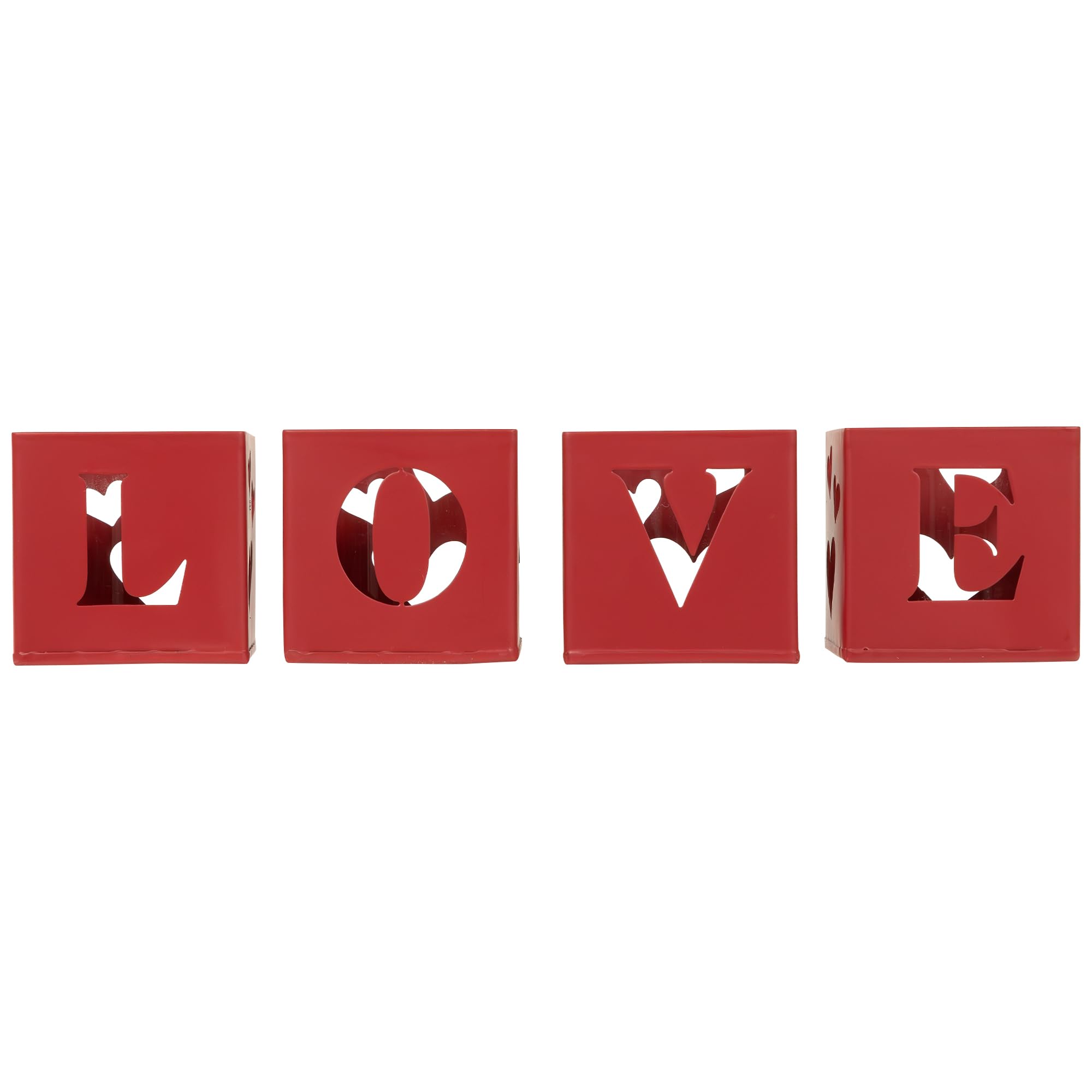 Northlight Love Blocks Valentine's Day Metal Votive Candle Holders - 2.75