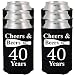 Shop4Ever Cheers & Beers to 40 Years Can Coolie Birthday Drink Coolers Coolies (40 Yrs, Blk, 24 Pk)