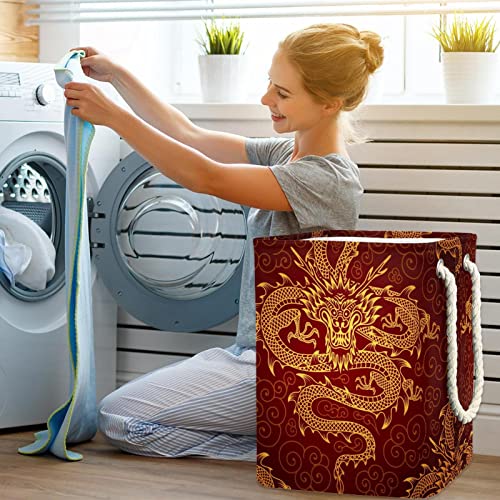 Panier de rangement pour vêtements sales grand volume motif dragon