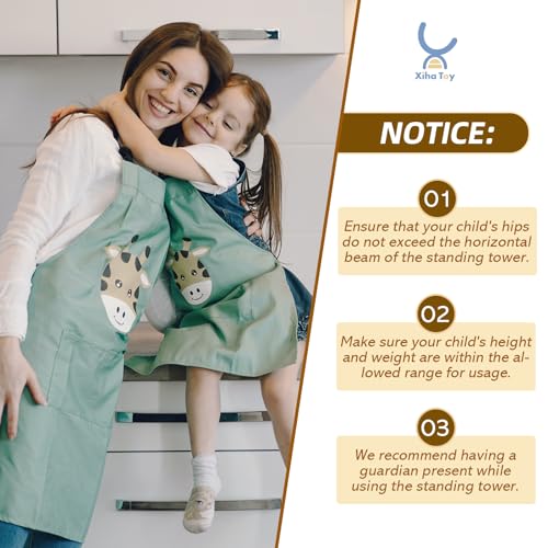XIHAToy-Standing-Tower-for-Kids-Kitchen-Tower-for-Toddlers-Child-Stool-Helper-Folded-Step-Up-Toddler-Helper-White XIHAToy Standing Tower for Kids Kitchen Tower for Toddlers Child Stool Helper Folded Step Up Toddler Helper White