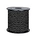 [UL Listed] 50ft Twisted Cloth Covered Wire, Carry360 Antique Industrial Electronic Wire, 18-Gauge 2-Conductor Vintage Style Fabric Lamp/Pendant Cloth Cord Cable (Black)