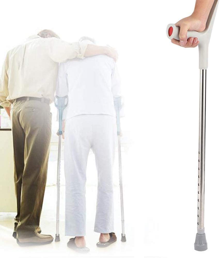 Muletas de antebrazo Muletas ajustables Bastón de seguridad para la axila para rehabilitación de pacientes Muleta de ancianos Codo plegable, aleación de aluminio, Codo, Codo de muleta de antebrazo