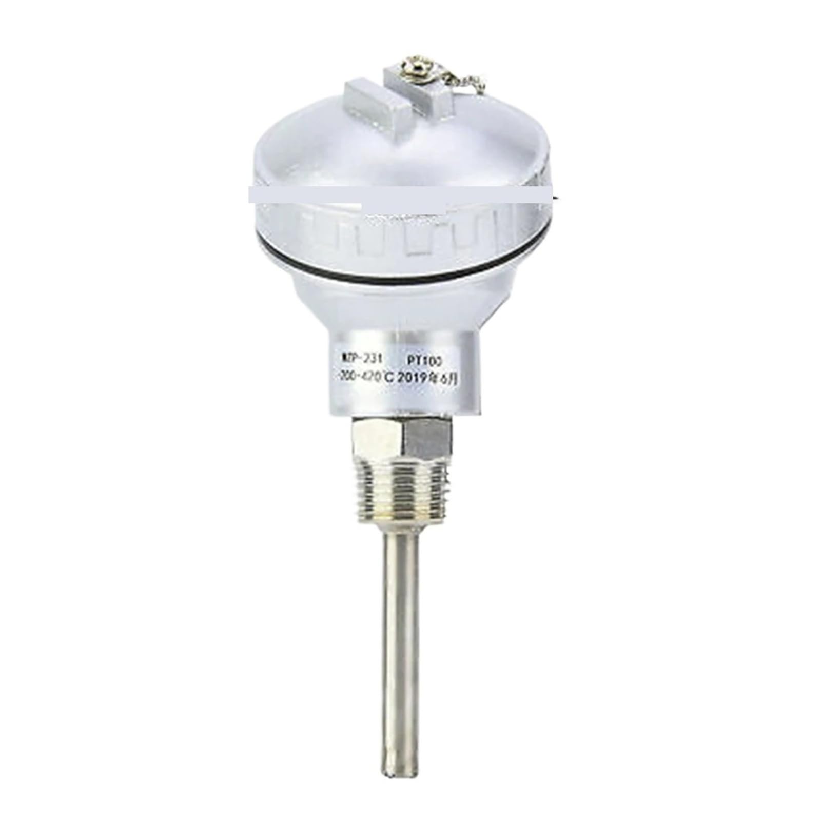 Sensor de temperatura RTD PT100, cabezal de terminal de termopar con rosca NPT de 1/2" de acero inoxidable(50mm)