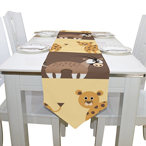 U Life Vintage African Wild Animal Tiger Striped Table Runners #TOP3