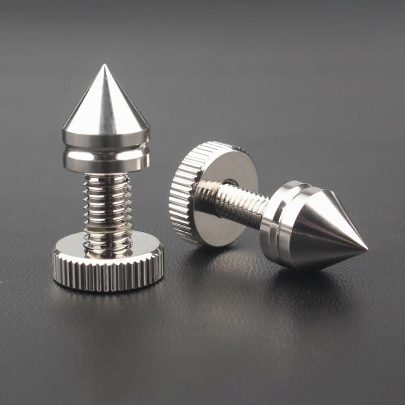 4PCS M6 M8 HiFi Audio Speaker Amplifier Spikes Pure Copper Rhodium Plated Shock Pad Speakers Repair Parts Foot Nails/Pads Stand(4PCS Foot Pads)