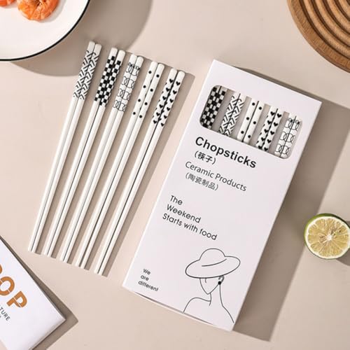 Palillos de cerámica creativos Zerodeko cubiertos reutilizables elegantes 6