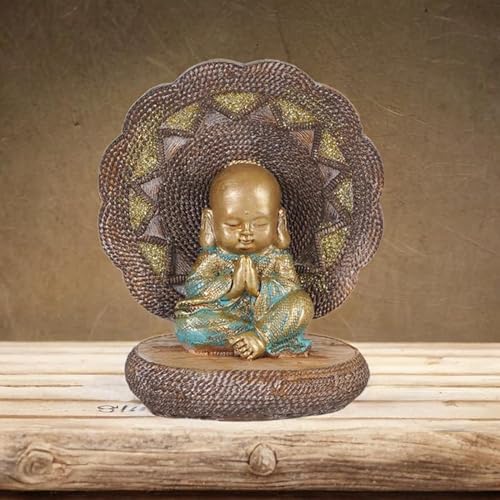 Centre de table moine Bouddha artisanat bouddhiste de bureau