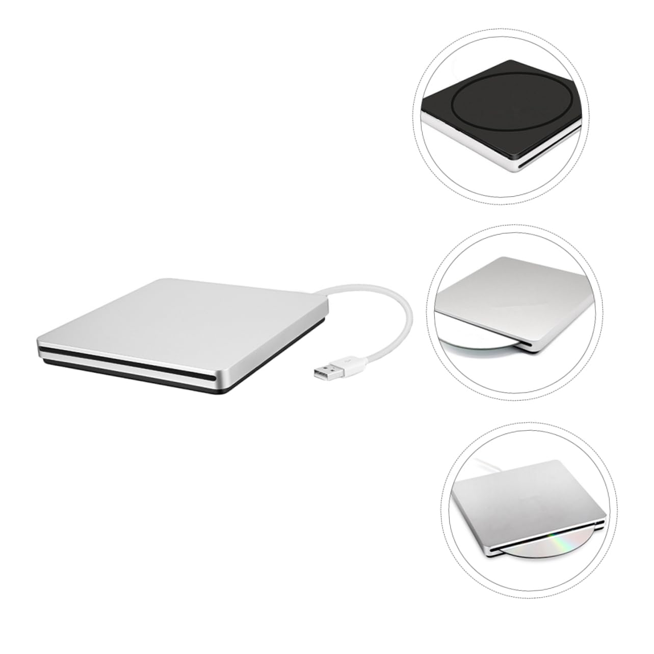 NUOBESTY Unità Dvd Portatile Masterizzatore Dvd Lettore USB per Computer Desktop Laptop Operativo Installazione Dati Veloce Materiale Duraturo Pratico Regalo Amici Familiari Trasporto