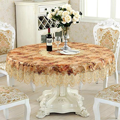 Nappe à la maison : nappe ronde de salon en dentelle pour des repas sereins