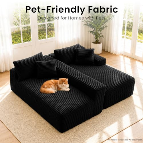 95" Modular Sectional Sofa, Boneless Chaise L-Shaped Couch for Living Room - image 6