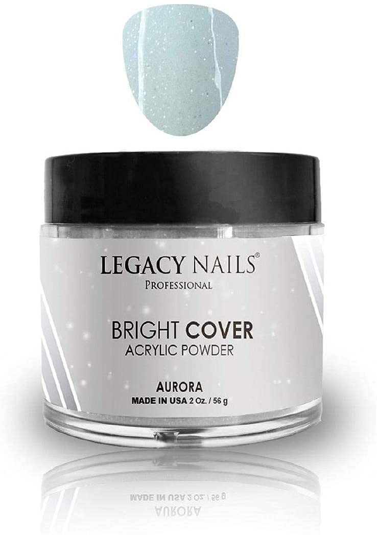 Professional Bright Cover Full Coverage Color, AURORA Acrylic Powder 2 oz Shimmer, Shine for Overlay Nail Extensions