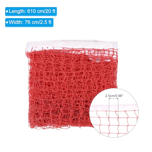 PATIKIL 20 x 2.5 Ft Badminton Net, Portable Badminton Court Netting Sports Replacement for Outdoor Indoor Beach Backyard Game, Red