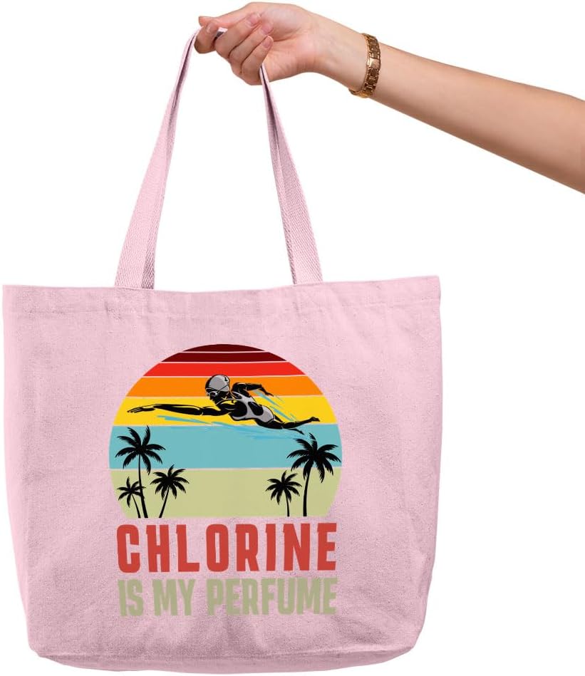Chlorine Is My Perfume Zippered Tote Bag - Funny Shopping Bag - Funny Cloth Bag image 4