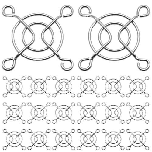 Aracombie 20PCS PC Fan Cover Metal Finger Grill Fan Guard, 40mm, Silver, Compatible with Desktop, Laptop, 1.6