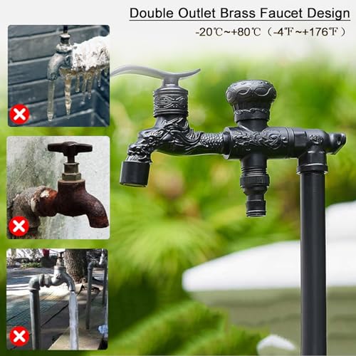 Columna de agua jardín con grifo doble y algodón anticongelante 5