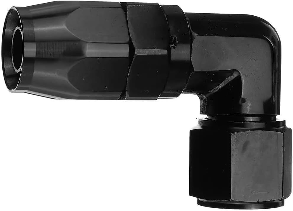 AN10 0AN JIC-10 90 Degree Swivel Oil Fuel Air Gas Hose End Fitting Adapter Black