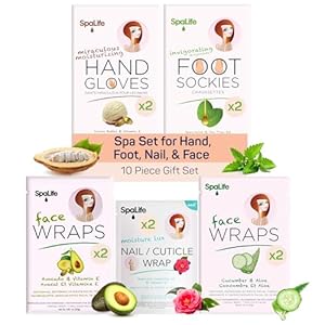 SpaLife Pink 10 Piece Spa Reward Set – Korean Pores and skin Care Set with Journey Dimension Face, Hand, Foot & Nail Merchandise – Skincare Bundle for Girls