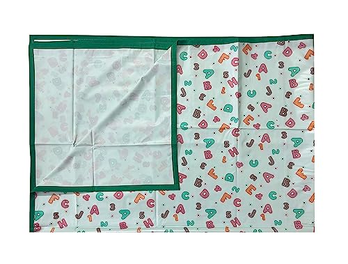 Image of EcoSoft Plastic Sheet,PVC Sheet for Kids,Rubber Sheet for Babies,Bed Wetting Protector(90 x 135 cm) (Green ABC123)
